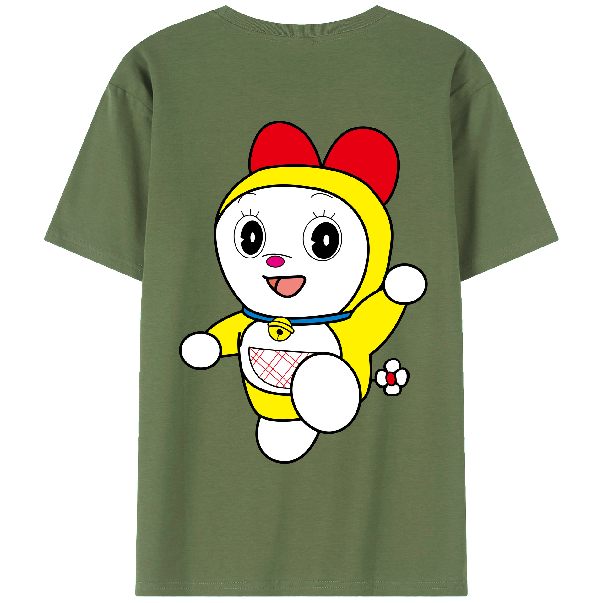 （画像用） ドラえもん ドラミ Doraemon Dorami 綿100％ メンズ半袖Tシャツ（バックプリント） 通気性